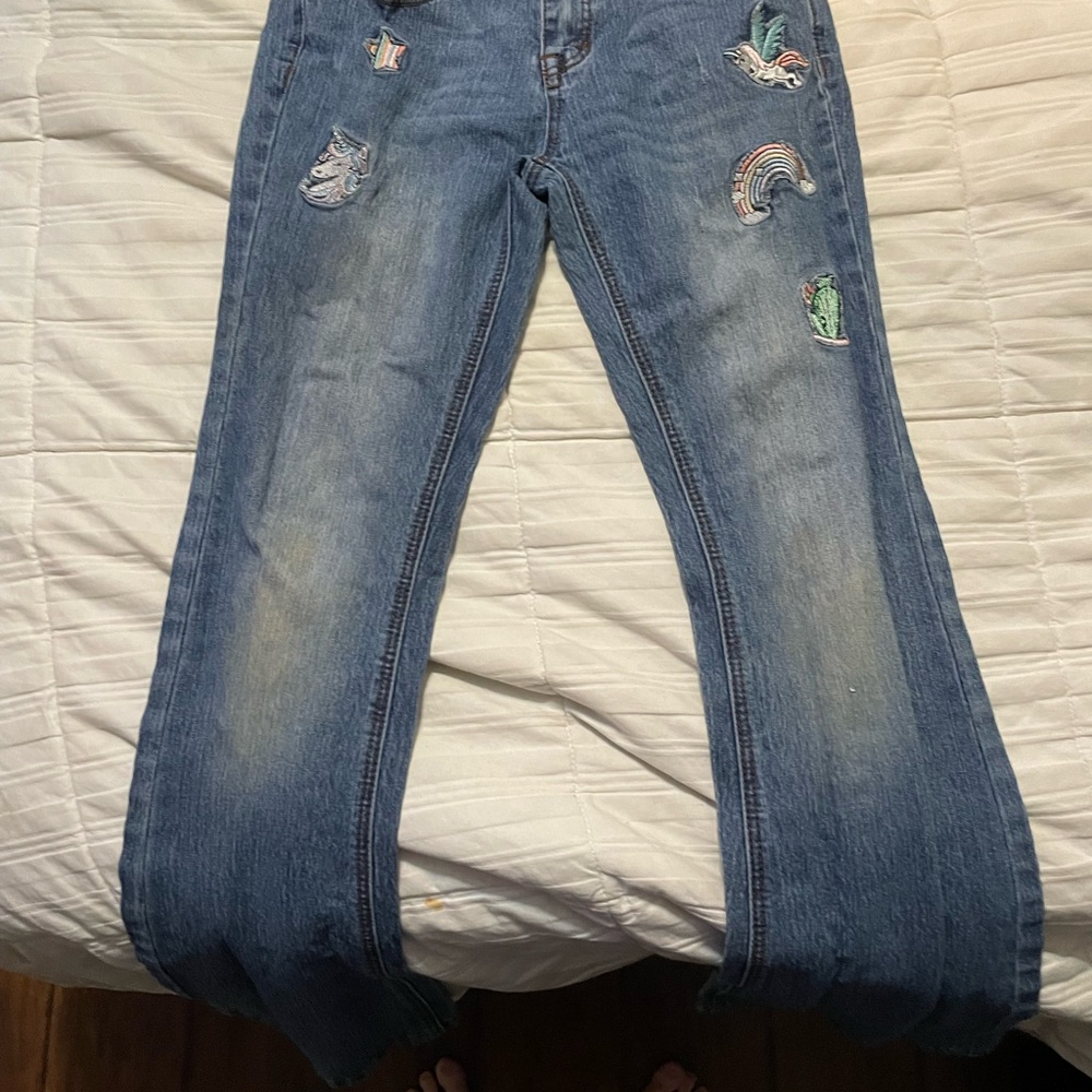 Grace in LA Embroidered Blue Jeans